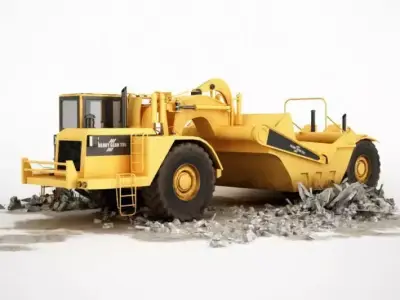 Yellow Construction Truck 3D model