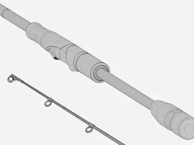 Fishing rod Low-poly 3D model order