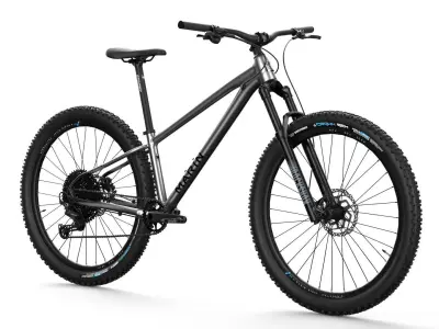 MTB hardtail metallic silver gloss black Low-poly 3D model