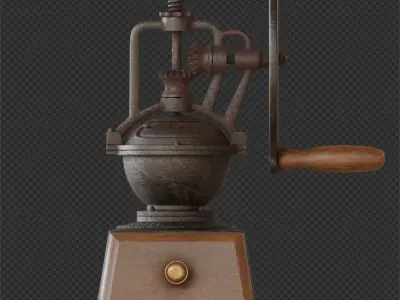 Vintage manual coffee bean grinder 3D model