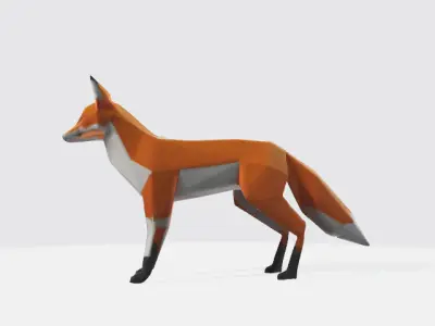 Low-Poly Simple Fox Low-poly 3D model