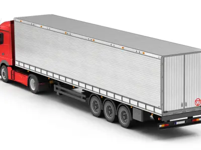 Truck 4-V5 Low-poly 3D model