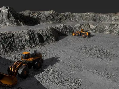 Mine Quarry Low-poly 3D model