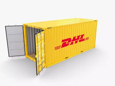 20ft Shipping Container DHL 3D model