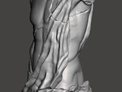 Antique male torso CRACK 3D print model