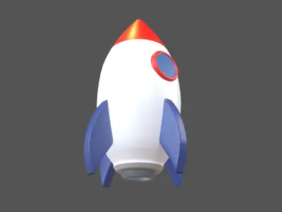 Cartoon Rocket V1 003 Low-poly 3D model