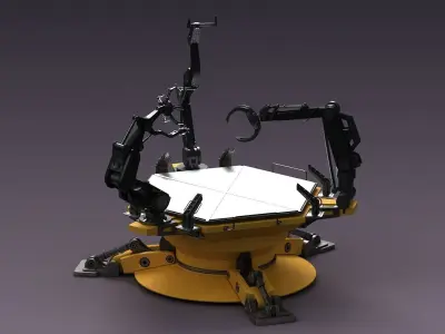 Mechanical Console Technical Chair Future Service Station  3D model purchase