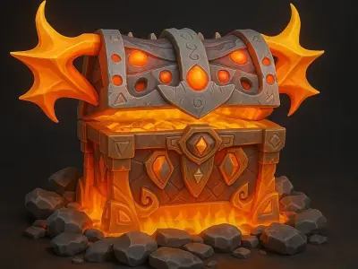 Fantasy Treasure Chest Pack  Stylized Low Poly 3D Models Low-poly 3D model