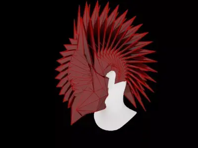 Low Poly  CyberPunk Helmet Low-poly 3D model