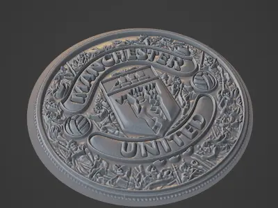 manchester united Football Medallion 3D print model