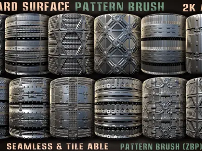 90 Hard Surface Pattern Alpha Brush-vol7 Texture