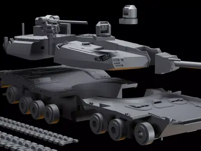 Modern Main Battle Tank Free 3D print model