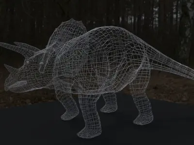 Triceratops dinosaur in forest Free low-poly 3D model