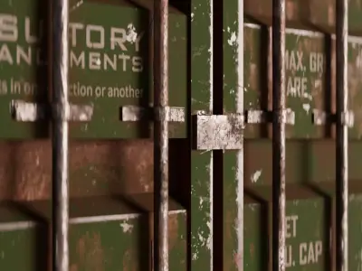 4 Shipping Containers Low-poly 3D model