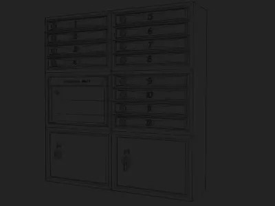 Stylized Community Mailbox Low-poly 3D model