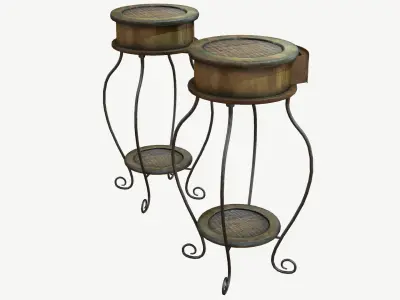 Antique Vase Stand  Low-poly 3D model