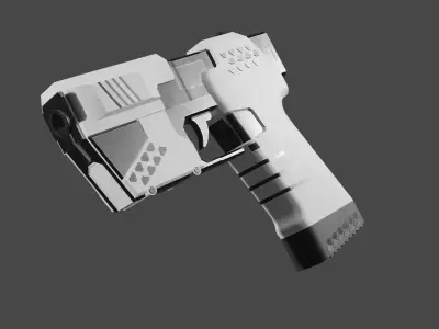 Sci-fi pistol Free low-poly 3D model buy