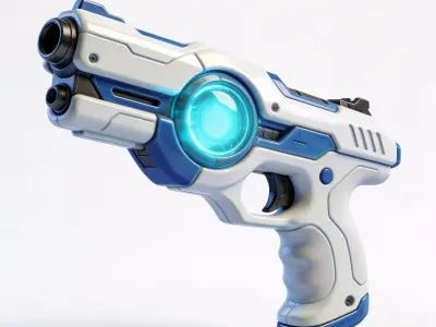 Futuristic Sci-Fi Pulse Pistol 3D Model Low-poly 3D model