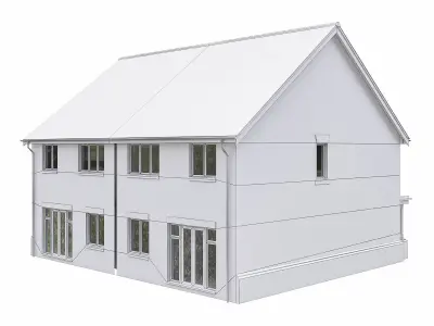 Neighborhood Houses P07 Low-poly 3D model