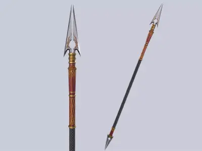 Draconic spear Low-poly 3D model