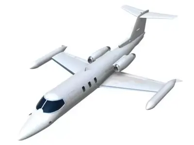 Learjet25 private jet 3D model
