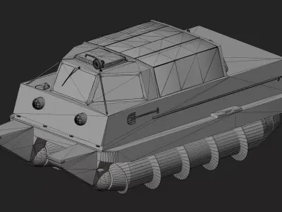 ZIL 29061 Screw propelled vehicle Low-poly 3D model