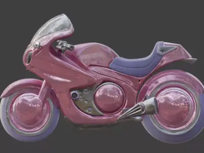 Aesthetic Sci-Fi Hover Bike 3D Model Low-poly 3D model
