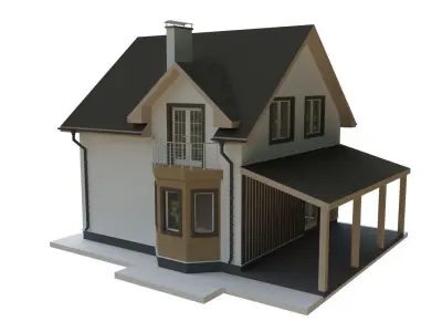 Cottage Houses- 12 Pack Low-poly part 2 3D model