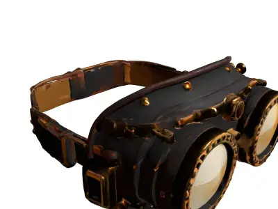 Vintage Steampunk Goggles Low-poly 3D model