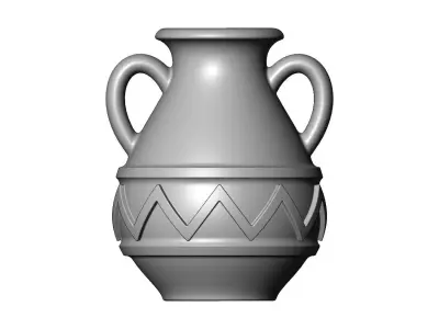Triangular pattern vintage urn and vase 3D print model