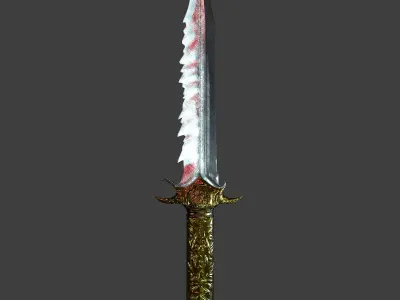 Ice Dagger Low-poly 3D model