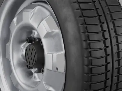 Original stamped steel wheels and tires Volkswagen Free 3D model