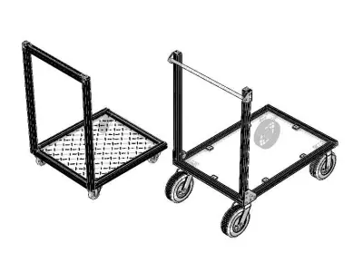 Aluminum Industrial Platform Truck 3D model