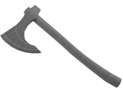  Viking Battle Axe Low-poly 3D model