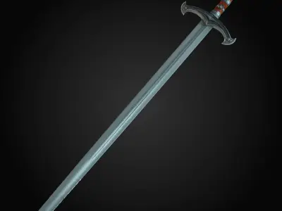 Medieval Sword 3D model 12
