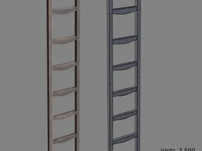 Ladder wooden Low-poly 3D model purchase