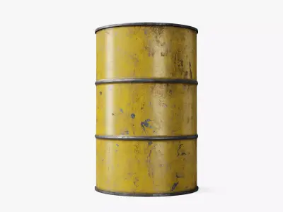Steel Barrel - Yellow - Dirty 3D model
