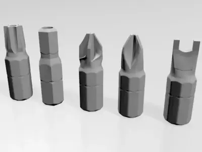 Screwdriver Screw Heads 01 3D model