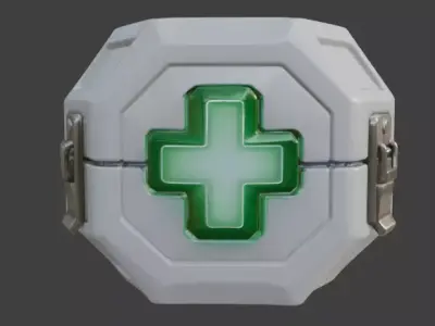 Stylized Sci-Fi Health Pack 3D Model Low-poly 3D model