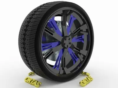ORTAS CAR WHEEL RIM 118 GAME READY WHEEL RIM TIRE 3D model