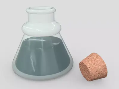 Ink Bottle Low-poly 3D model