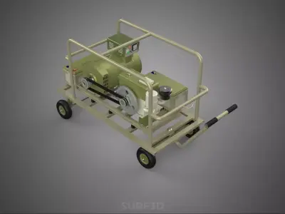 DESERT MILITARY ARMY DIESEL POWER GENERATOR SET GENSET ARID TAN 3D model