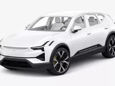 Polestar 2025 Low Poly Electric Sedan Vehicle Model Low-poly 3D model