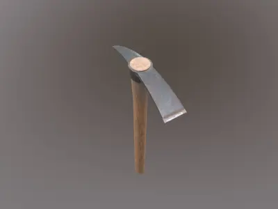 Pickaxe Low-poly 3D model 4