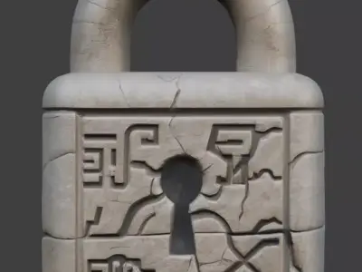 Ancient Egyptian Stone Locking Mechanism 3D Prop Low-poly 3D model