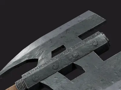 Battle Axe- PBR Game Ready model Low-poly 3D model