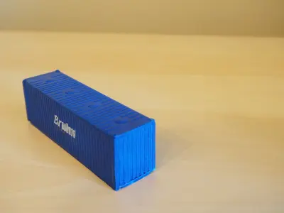 Pre supported H0 1 87 scale 30ft bulk container 3D print model