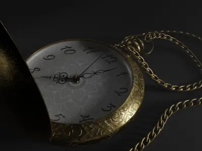 Old pocket watch Low-poly 3D model