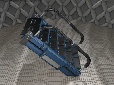 Sci-Fi Stairs - 6 - Blue Version  Low-poly 3D model