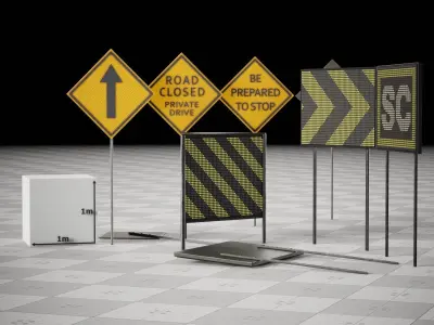 Realistic Board Electronic Sign Free low-poly 3D model